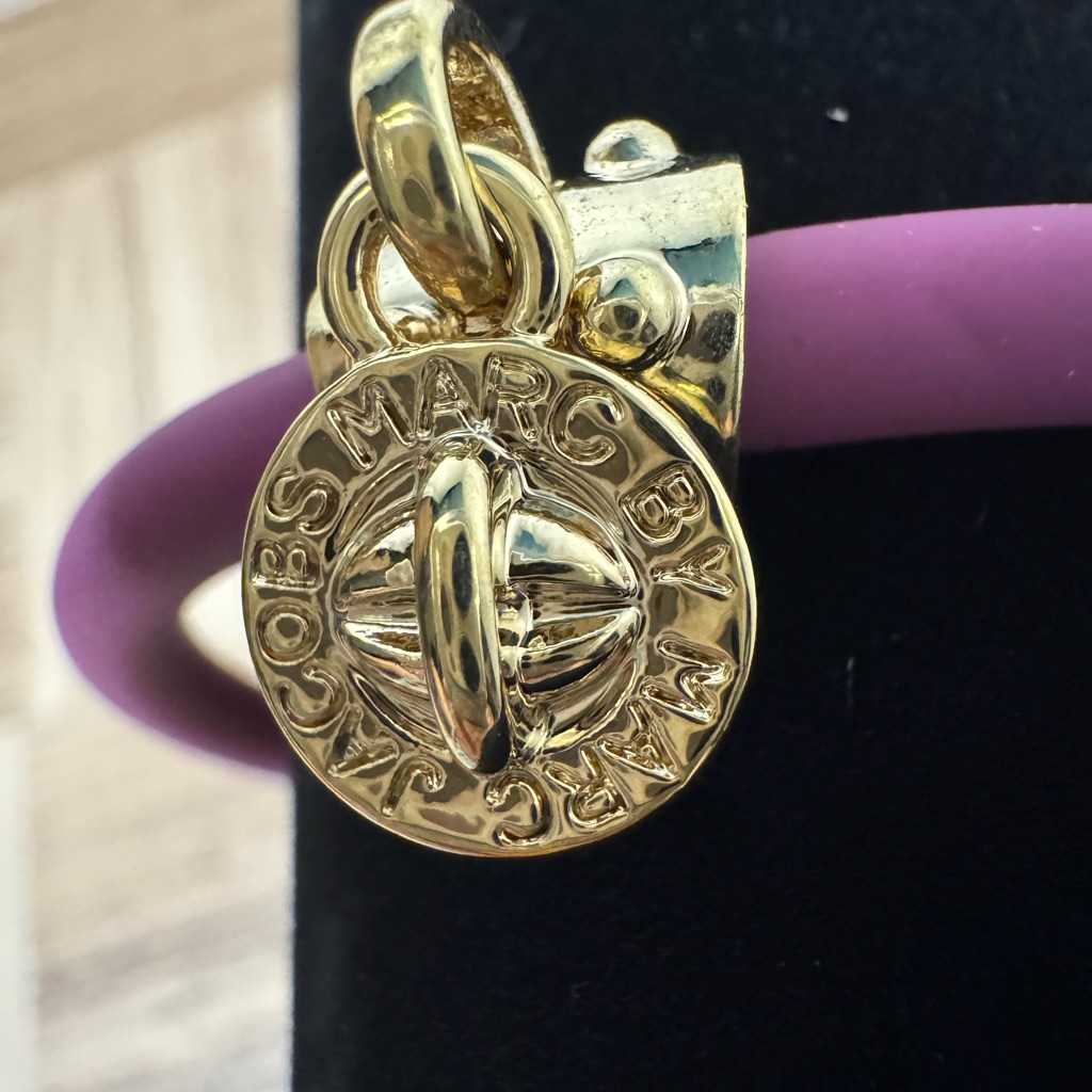 Marc By Marc Jacobs Gold And Purple Bracelet With Hanging Charm